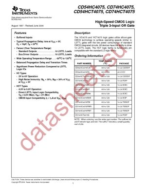 CD74HC4075MTG4 datasheet  